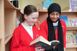 children-reading-library